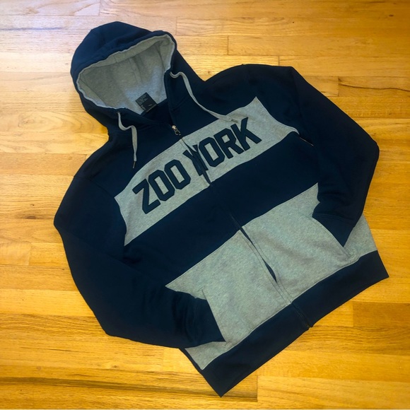 Zoo York: xxl full zip hoodie in navy & grey Nwot - Picture 1 of 5